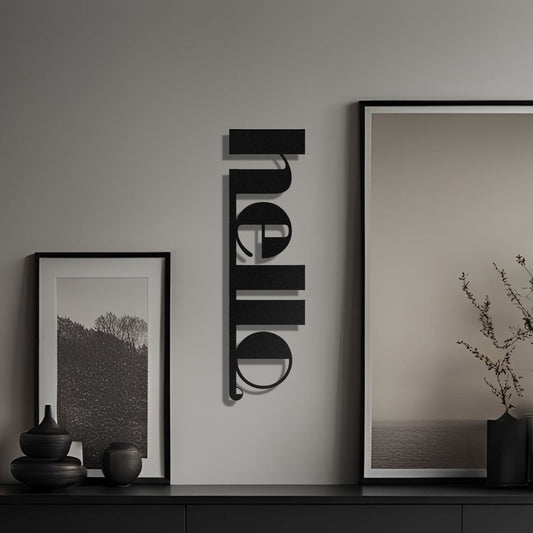 Hello Metal Duvar Dekoru